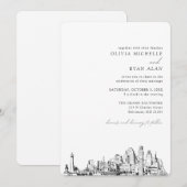 バルティモアのウェディングエレガントスカイライン招待状 招待状 (正面/裏面)