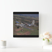 バルティー、BT-13、WWII_クラシックAVIATION スクエア壁時計 (ホーム)