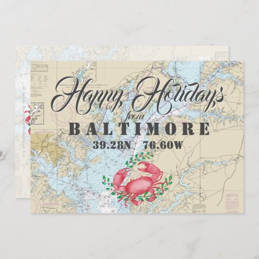 バルティ航海のモアからハッピーホリデーズ シーズンカード (正面/裏面)