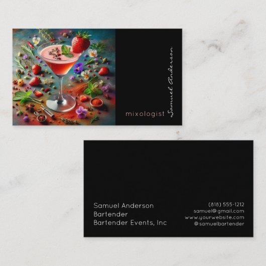 バルテンダー混合学者の名刺 名刺 (正面/裏面)