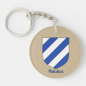 バルデスの歴史の盾とスペインの旗 キーホルダー (正面)