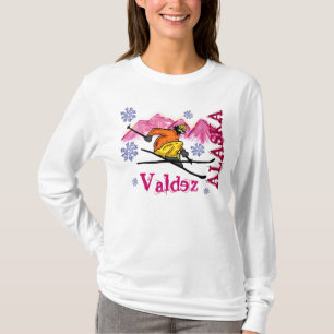 バルデスアラスカピンクスキーフード付きスウェットシャツ Tシャツ