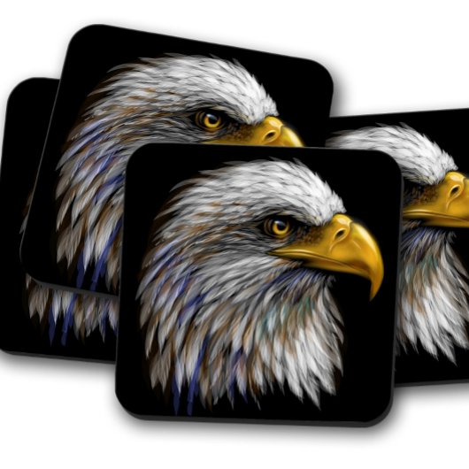 バルトイーグルポートレート | イーグル威厳のあるコルクコースター コースター