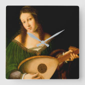 バルトロメオヴェネトレディ遊ズリュートポートレートアート スクエア壁時計 (正面)