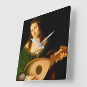 バルトロメオヴェネトレディ遊ズリュートポートレートアート スクエア壁時計 (傾斜)