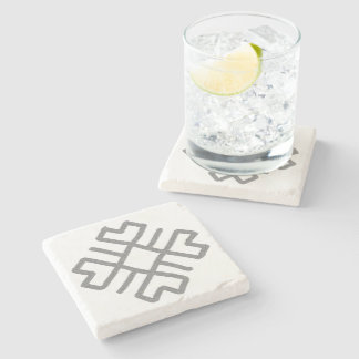 バルト幾何学模様デザインハート手書き ストーンコースター