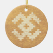 バルト文字シンボル黄色ヴィンテージ セラミックオーナメント (正面)