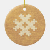 バルト文字シンボル黄色ヴィンテージ セラミックオーナメント (裏面)