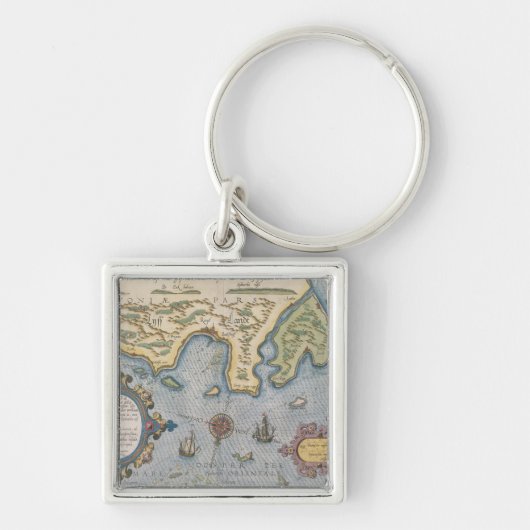 バルト海のオランダの貿易地図 キーホルダー (正面)