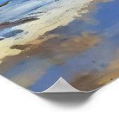 バルト海のビーチでの漁師の風景(フィンランドの絵) ポスター (角)