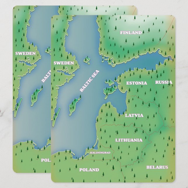 バルト海の地図 (正面/裏面)