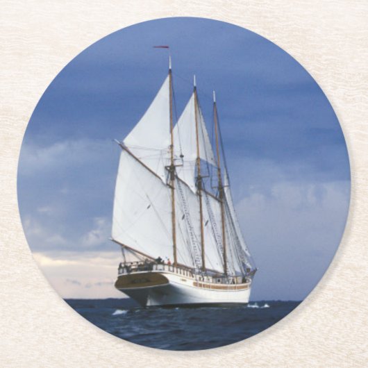 バルト海の帆船 ラウンドペーパーコースター (正面)