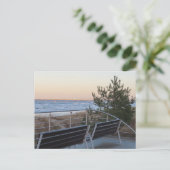 バルト海ヨーロッパビーチのベンチ ポストカード (スタンド正面)