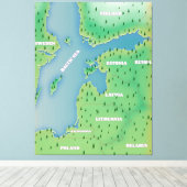 バルト海地図 キャンバスプリント (インサイチュ (ウッドフロア))