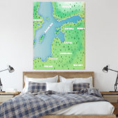 バルト海地図 キャンバスプリント (インサイチュ (寝室))