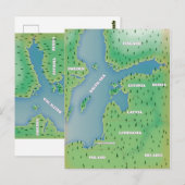 バルト海地図 ポストカード (正面/裏面)