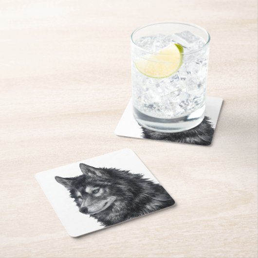 バルト犬 スクエアペーパーコースター (インサイチュ)