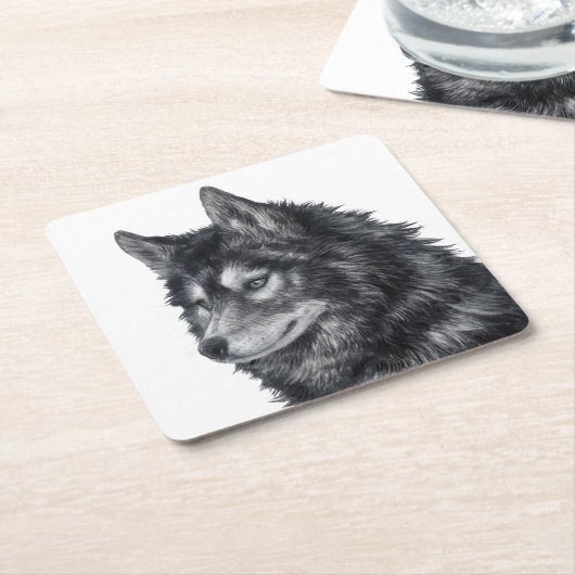 バルト犬 スクエアペーパーコースター (アングル)