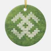 バルト記号の緑のヴィンテージ セラミックオーナメント (正面)