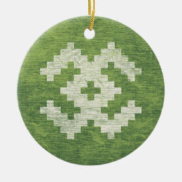 バルト記号の緑のヴィンテージ セラミックオーナメント