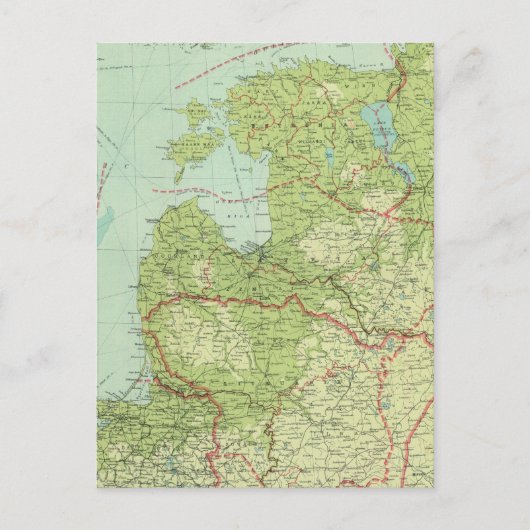 バルト諸国及び東のプロシア ポストカード (正面)