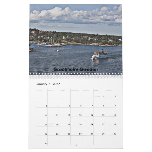 バルト諸国 カレンダー (1月 2027)