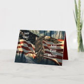 バルドイーグルアメリカン国旗の国ロードホリデーカード シーズンカード (正面)