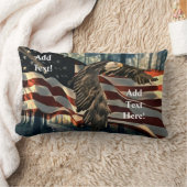 バルドイーグルアメリカ国旗のカントリーロードランバーピロ ランバークッション (ブランケット)