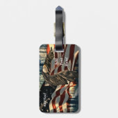 バルドイーグルアメリカ国旗の国道荷物タグ ラゲッジタグ (裏面縦)