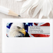 バルドイーグルアメリカ国旗の差出人住所ラベル ラベル (インサイチュ)