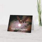 バルドイーグルフルムーンパーソナライズされた誕生日  カード (正面)