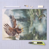 バルドイーグルマウンテンリバーバスウォーターカラー 薄葉紙 (クラフト)