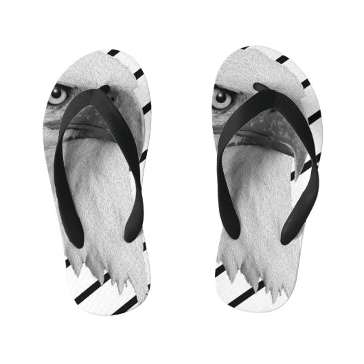 バルドイーグル顔絵を描油、 キッズビーチサンダル (フットベッド)