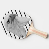 バルドイーグル顔絵を描油、 卓球ラケット (横)