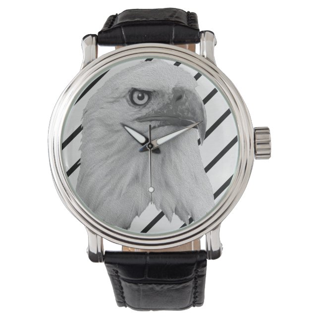 バルドイーグル顔絵を描油、 腕時計 (正面)