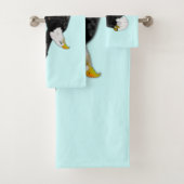 バルドイーグル飛んでいるブルーバスタオル – カスタムカラー バスタオルセット (インサイチュ)