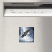 バルドイーグル&ウォーターフォール野生動物自然マグネット マグネット (インサイチュ (食洗機))