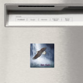 バルドイーグル&ウォーターフォール野生動物自然マグネット マグネット (インサイチュ (食洗機))