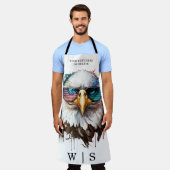 バルドモダンイーグルユニークアメリカ国シンボル エプロン (着用した状態)