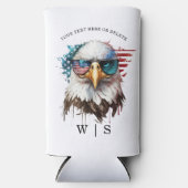 バルドモダンイーグルユニークアメリカ国シンボル スリム缶クーラー (正面)