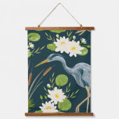 バルドラスリリー花バードヘロンフローラ風景 吊り下げ型タペストリー (正面)