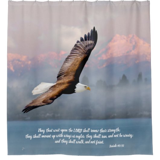 バルド感動的イーグル聖なる書物、 経典バースイザヤ40 シャワーカーテン (正面)