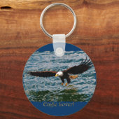 バルド飛んでいるイーグル魚釣りワイルドライフキーチェーン キーホルダー (正面)