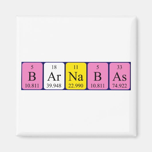 バルナバ周期表名磁石 マグネット (正面)