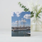 バルナ港の背の高い船 ポストカード (スタンド正面)