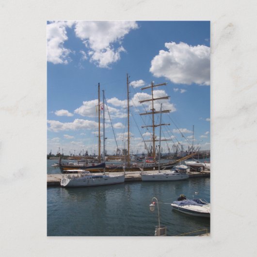 バルナ港の背の高い船 ポストカード (正面)