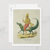 バルナ、海洋の神、シャルル・エティによって刻まれた ポストカード (正面/裏面)