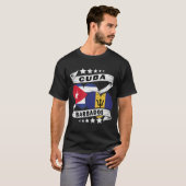 バルバドスおよびキューバ国旗 Tシャツ (正面フル)