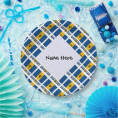 バルバドスおよびバルバドス国旗がタイル張りパーソナライズされた ペーパープレート (パーティー)