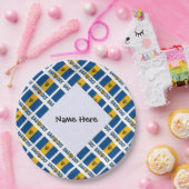 バルバドスおよびバルバドス国旗がタイル張りパーソナライズされた ペーパープレート (パーティー)